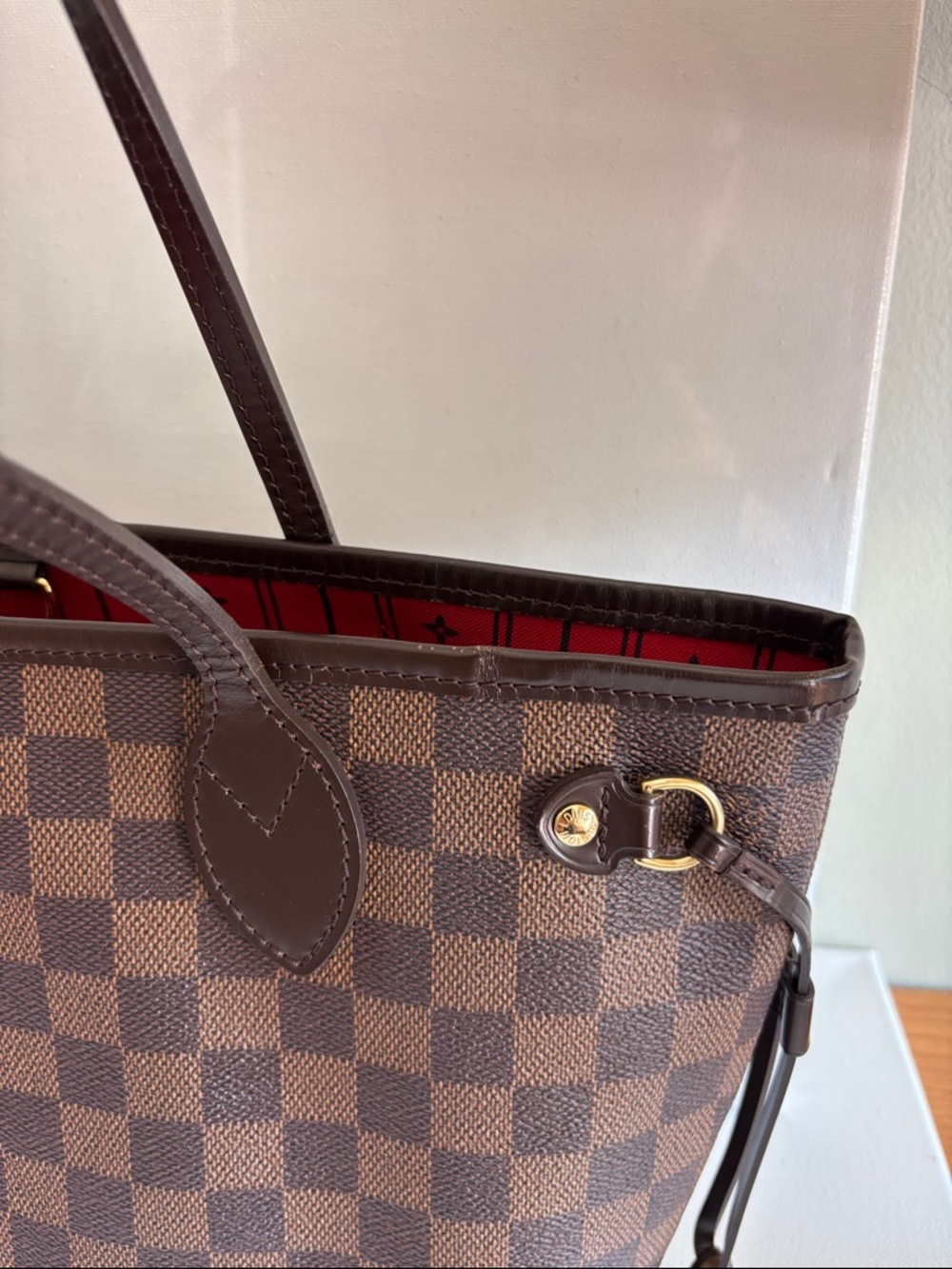 Louis Vuitton Brown Checkered Canvas Tote - Picture 4 of 16